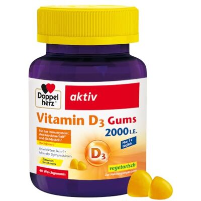 DOPPELHERZ D3-vitamin 2000 I.E. Rágógumik - D3-vitamin 2000 I.E., Rágógumik, 40 db DOPPELHERZ D3-vitamin 2000 I.E. Rágógumik - D3-vitamin 2000 I.E., Rágógumik, 40 db