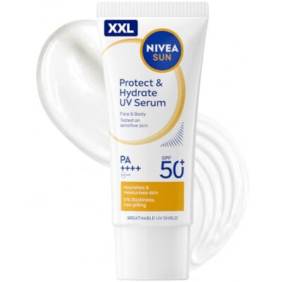 Sun Breathable Serum LSF 50+, atmungsaktive Sonnencreme mit Vitamin E, ultraleichte XXL Gesichtspflege mit LSF 50+ für sensible Haut, Protect & Light Feel (90 ml) Sun Breathable Serum LSF 50+, atmungsaktive Sonnencreme mit Vitamin E, ultraleichte XXL Gesichtspflege mit LSF 50+ für sensible Haut, Protect & Light Feel (90 ml)