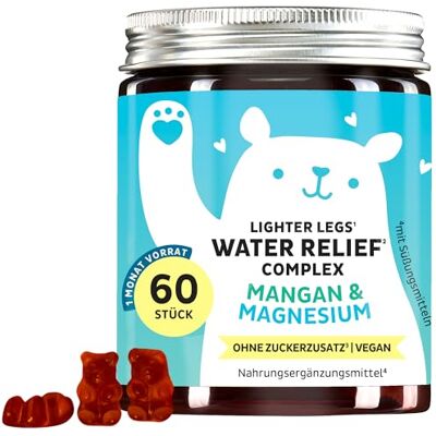 Bears with Benefits Magnesium Entwässerung & Leichte Beine 60 Stück Water Relief Complex Magnesium, Mangan, Vitamin C Vorrat für 1 Monat Ohne Zuckerzusatz, Vegan Bears with Benefits Magnesium Entwässerung & Leichte Beine 60 Stück Water Relief Complex Magnesium, Mangan, Vitamin C Vorrat für 1 Monat Ohne Zuckerzusatz, Vegan