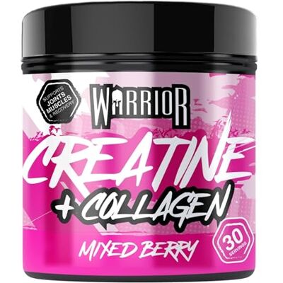 Warrior Kreatin + Kollagen Pulver 270 g, Beauty – Mixed Berry 30 Portionen, mit hydrolysiertem Kollagen, für Haut, Haare & Nägel, Beauty & Performance, täglich Warrior Kreatin + Kollagen Pulver 270 g, Beauty – Mixed Berry 30 Portionen, mit hydrolysiertem Kollagen, für Haut, Haare & Nägel, Beauty & Performance, täglich