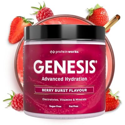 THE PROTEIN WORKS Protein Works Genesis Quad Elektrolyt Pulver, Berry Burst, 210g Advanced Hydration, Elektrolyte Sport, Vitamin C, B12, B6, B5, Magnesium, Kokoswasser, Ohne Zucker Vegan, 30 Portionen THE PROTEIN WORKS Protein Works Genesis Quad Elektrolyt Pulver, Berry Burst, 210g Advanced Hydration, Elektrolyte Sport, Vitamin C, B12, B6, B5, Magnesium, Kokoswasser, Ohne Zucker Vegan, 30 Portionen