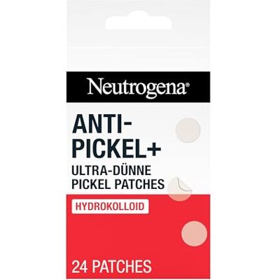 Neutrogena Anti-Pickel+ Ultra-Dünne Pickel Patches, 24 Stk Anti-Pickel Patches, Hydrokolloid-Technologie,bekämpft Unreinheiten, reduziert Pickelgröße, schützt vor Pickelmalen Neutrogena Anti-Pickel+ Ultra-Dünne Pickel Patches, 24 Stk Anti-Pickel Patches, Hydrokolloid-Technologie,bekämpft Unreinheiten, reduziert Pickelgröße, schützt vor Pickelmalen