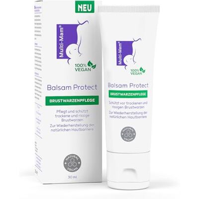 Multi-Mam Balsam Protect beruhigt und schützt trockene und rissige Brustwarzen während und vor der Stillzeit, Brustwarzencreme stillen, 30 ml Tube Multi-Mam Balsam Protect beruhigt und schützt trockene und rissige Brustwarzen während und vor der Stillzeit, Brustwarzencreme stillen, 30 ml Tube