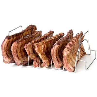 Barbecook Spareribs halter grill, Rippchenhalter grillen aus edelstahl, 34,5x20x15cm, Silber Barbecook Spareribs halter grill, Rippchenhalter grillen aus edelstahl, 34,5x20x15cm, Silber