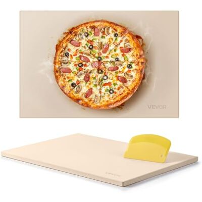 VEVOR Pizzastein Backstein 508 x 355 mm, rechteckiger Cordierit-Pizzastein, extra große Steinplatte mit Schaber, 17 mm dick, hitzebeständig, geeignet für Küchenofen Brotbacken Pizzabacken Grillen VEVOR Pizzastein Backstein 508 x 355 mm, rechteckiger Cordierit-Pizzastein, extra große Steinplatte mit Schaber, 17 mm dick, hitzebeständig, geeignet für Küchenofen Brotbacken Pizzabacken Grillen