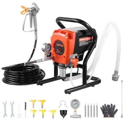 VEVOR Airless-Farbspritzgerät Sprühgerät 900 W 3300 psi, 1,78 L/min Farbsprühsystem mit Reinigungsbürste & Schlauch & Verlängerungsstange & Düsen, Farbsprühgerät für Wohnungen, Gebäude VEVOR Airless-Farbspritzgerät Sprühgerät 900 W 3300 psi, 1,78 L/min Farbsprühsystem mit Reinigungsbürste & Schlauch & Verlängerungsstange & Düsen, Farbsprühgerät für Wohnungen, Gebäude