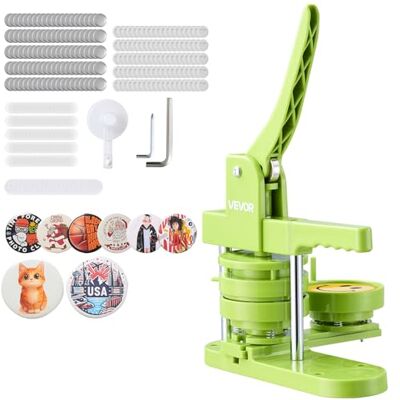 VEVOR Buttonmaschine Knopfmachermaschine Badge Punch Press rund, Pinmaker mit 100 Knopfteilen & Kreisschneider & verstärkter ergonomischer Griff, DIY Badge Press Machine Button Maker (Grün(75 mm)) VEVOR Buttonmaschine Knopfmachermaschine Badge Punch Press rund, Pinmaker mit 100 Knopfteilen & Kreisschneider & verstärkter ergonomischer Griff, DIY Badge Press Machine Button Maker (Grün(75 mm))