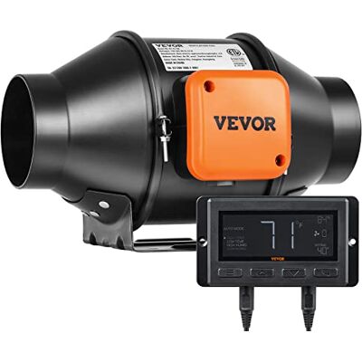 VEVOR 100 mm Inline Kanalventilator mit EC-Motor – 348 m³/h– 25 W, leise 28 dB, mit Temperatur- & Feuchtigkeitsregler – für Wachstumszelte, Hydrokultur, Belüftung VEVOR 100 mm Inline Kanalventilator mit EC-Motor – 348 m³/h– 25 W, leise 28 dB, mit Temperatur- & Feuchtigkeitsregler – für Wachstumszelte, Hydrokultur, Belüftung