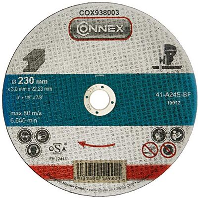 Connex Trennscheibe Metall 230 mm á 5 Stück hohe Schnittleistung, lange Standzeit Materialstärke 3,0 mm/Flexscheiben/Schleifscheibe / COX938008 Connex Trennscheibe Metall 230 mm á 5 Stück hohe Schnittleistung, lange Standzeit Materialstärke 3,0 mm/Flexscheiben/Schleifscheibe / COX938008