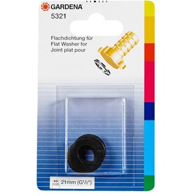 Gardena Flachdichtung für Schlauchverschraubung: Gummidichtung für Gewindestück mit 21 mm (G 1/2 Zoll)-Innengewinde (5321-20) Gardena Flachdichtung für Schlauchverschraubung: Gummidichtung für Gewindestück mit 21 mm (G 1/2 Zoll)-Innengewinde (5321-20)