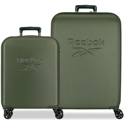 Reebok Franklin Kofferset, Grün, 55/70 cm, starr, 6,9 kg, TSA-Verschluss, ABS, 6,9 kg, 109-fach verstellbar, Handgepäck von Joumma Bags, grün, Talla única, Koffer-Set Reebok Franklin Kofferset, Grün, 55/70 cm, starr, 6,9 kg, TSA-Verschluss, ABS, 6,9 kg, 109-fach verstellbar, Handgepäck von Joumma Bags, grün, Talla única, Koffer-Set