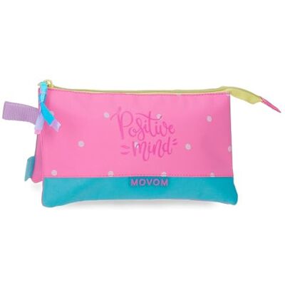 MOVOM Block Dreifaches Federmäppchen Rosa 22x12x5 cm Polyester MOVOM Block Dreifaches Federmäppchen Rosa 22x12x5 cm Polyester