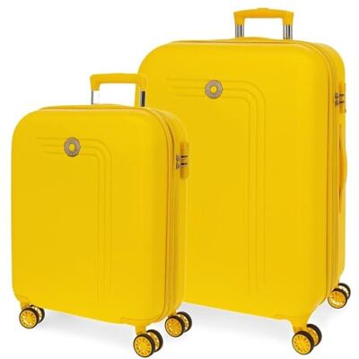 MOVOM Riga Kofferset Gelb 55/70 cm starr ABS Seitenkombinationsverschluss 91L 6,32 kg 4 Doppelrollen, gelb, Talla única, Koffer Set MOVOM Riga Kofferset Gelb 55/70 cm starr ABS Seitenkombinationsverschluss 91L 6,32 kg 4 Doppelrollen, gelb, Talla única, Koffer Set
