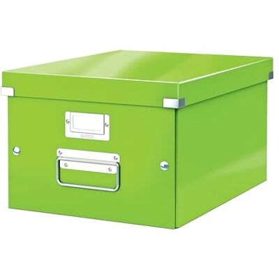 Leitz Click & Store Aufbewahrungsbox mit Deckel Mittel-Groß, Box für Unterlagen bis A4 im Büro u. Haushalt, Transportbox aus 85 % recycelter Premium-Hartpappe, Stabile Metallgriffe, Grün, 60440054 Leitz Click & Store Aufbewahrungsbox mit Deckel Mittel-Groß, Box für Unterlagen bis A4 im Büro u. Haushalt, Transportbox aus 85 % recycelter Premium-Hartpappe, Stabile Metallgriffe, Grün, 60440054
