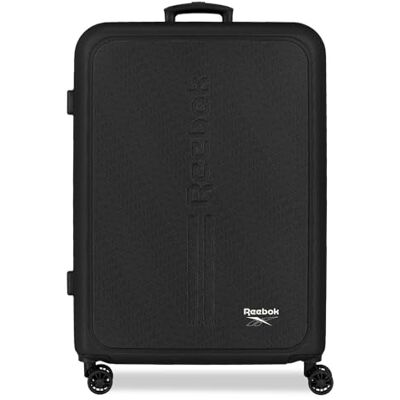 Reebok Stockton Mittelgroßer Koffer, schwarz, 46 x 65 x 25 cm, starres ABS-Kombinationsschloss, integriert, 56L 4kg, 4 Doppelräder von Joumma Bags Reebok Stockton Mittelgroßer Koffer, schwarz, 46 x 65 x 25 cm, starres ABS-Kombinationsschloss, integriert, 56L 4kg, 4 Doppelräder von Joumma Bags
