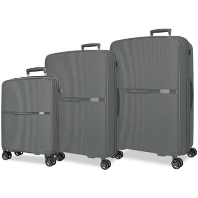 MOVOM Noon Kofferset, grau, 56/66/76 cm, starr, 2,8 kg, TSA-Verschluss, Polypropylen, 2,8 kg, 219,5 l, Handgepäck, grau, Talla única, Koffer-Set MOVOM Noon Kofferset, grau, 56/66/76 cm, starr, 2,8 kg, TSA-Verschluss, Polypropylen, 2,8 kg, 219,5 l, Handgepäck, grau, Talla única, Koffer-Set