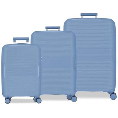 MOVOM Inari Gepäckset, 54 x 78 x 31 cm, Robustes Polypropylen, integrierter TSA-Verschluss, 226L 10.6kg, 4 Doppelrollen, Handgepäck, hellblau MOVOM Inari Gepäckset, 54 x 78 x 31 cm, Robustes Polypropylen, integrierter TSA-Verschluss, 226L 10.6kg, 4 Doppelrollen, Handgepäck, hellblau