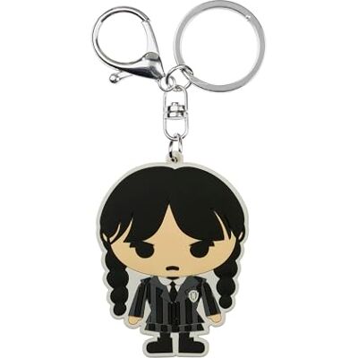 KARACTERMANIA Wednesday Chibi-Brand Schlüsselanhänger, Schwarz, 6,2 x 4,9 cm KARACTERMANIA Wednesday Chibi-Brand Schlüsselanhänger, Schwarz, 6,2 x 4,9 cm
