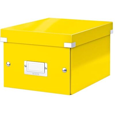 Leitz Click & Store Aufbewahrungsbox mit Deckel Klein, Box für Unterlagen bis A5 im Büro u. Haushalt, Transportbox aus 84% recycelter Premium-Hartpappe, Etikettenhalter, Gelb, 60430016 Leitz Click & Store Aufbewahrungsbox mit Deckel Klein, Box für Unterlagen bis A5 im Büro u. Haushalt, Transportbox aus 84% recycelter Premium-Hartpappe, Etikettenhalter, Gelb, 60430016