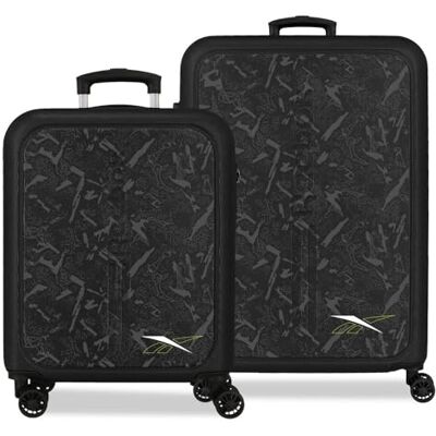 Reebok Roswell Kofferset schwarz 46x65x25 cm, starres ABS-Kombinationsschloss, integriertes 56L 6.6 kg, 4 Doppelräder, Handgepäck Reebok Roswell Kofferset schwarz 46x65x25 cm, starres ABS-Kombinationsschloss, integriertes 56L 6.6 kg, 4 Doppelräder, Handgepäck