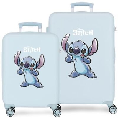 Disney Stitch Naughty Make a Face Blauer Kinderkoffer 50x38x20 cm Starres ABS Seitliches Zahlenschloss 34L 1,8 kg 4 Doppelrollen Handgepäck Disney Stitch Naughty Make a Face Blauer Kinderkoffer 50x38x20 cm Starres ABS Seitliches Zahlenschloss 34L 1,8 kg 4 Doppelrollen Handgepäck