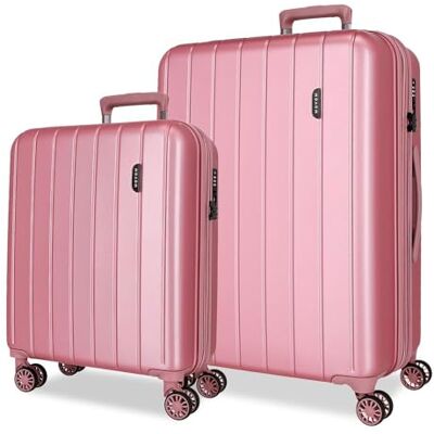 MOVOM Wood Kofferset, Rosa, 55/68 cm, starr, 6,6 kg, TSA-Verschluss, ABS, 6,6 kg, 109 l, ausziehbar, Handgepäck, Rosa, Talla única, Koffer-Set MOVOM Wood Kofferset, Rosa, 55/68 cm, starr, 6,6 kg, TSA-Verschluss, ABS, 6,6 kg, 109 l, ausziehbar, Handgepäck, Rosa, Talla única, Koffer-Set