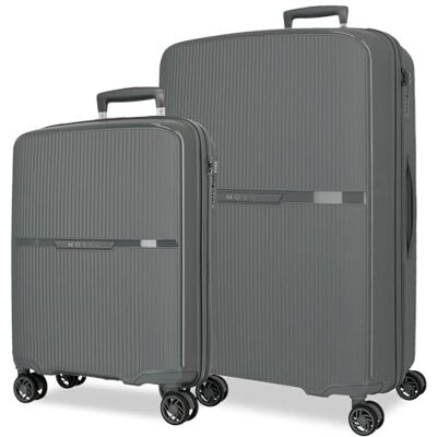 MOVOM Noon Kofferset, grau, 56/66 cm, starr, 2,8 kg, TSA-Verschluss, Polypropylen, 2,8 kg, 110,5 l, Handgepäck, grau, Talla única, Koffer-Set MOVOM Noon Kofferset, grau, 56/66 cm, starr, 2,8 kg, TSA-Verschluss, Polypropylen, 2,8 kg, 110,5 l, Handgepäck, grau, Talla única, Koffer-Set