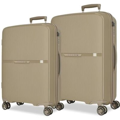 MOVOM Moon Kofferset, Beige, 66/76 cm, starr, 7,6 kg, TSA-Verschluss, Polypropylen, 7,6 kg, 181,3 l, ausziehbar, Beige, Talla única, Koffer-Set MOVOM Moon Kofferset, Beige, 66/76 cm, starr, 7,6 kg, TSA-Verschluss, Polypropylen, 7,6 kg, 181,3 l, ausziehbar, Beige, Talla única, Koffer-Set