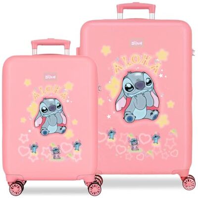 Disney Stitch You & Me Pink Kofferset 46x65x23 cm, starrer ABS-Seitenkombinationsverschluss 91L 5.6kg 4 Doppelräder Handgepäck Disney Stitch You & Me Pink Kofferset 46x65x23 cm, starrer ABS-Seitenkombinationsverschluss 91L 5.6kg 4 Doppelräder Handgepäck