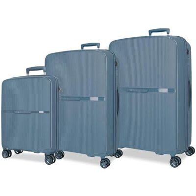 MOVOM Noon Kofferset, Blau, 56/66/76 cm, starr, 2,8 kg, TSA-Verschluss, Polypropylen, 2,8 kg, 219,5 l, Handgepäck, blau, Talla única, Koffer-Set MOVOM Noon Kofferset, Blau, 56/66/76 cm, starr, 2,8 kg, TSA-Verschluss, Polypropylen, 2,8 kg, 219,5 l, Handgepäck, blau, Talla única, Koffer-Set