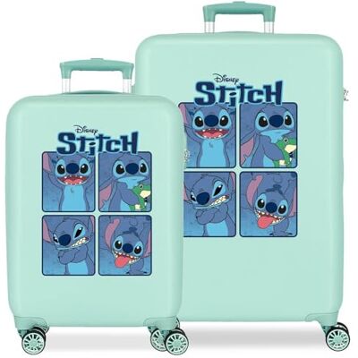 Disney Joumma Adorable Stitch Kofferset, Blau, 55/65 cm, starr, 6 kg, seitlicher Kombinationsverschluss, ABS, 6 kg, 90 l, Handgepäck, blau, Talla única, Koffer-Set Disney Joumma Adorable Stitch Kofferset, Blau, 55/65 cm, starr, 6 kg, seitlicher Kombinationsverschluss, ABS, 6 kg, 90 l, Handgepäck, blau, Talla única, Koffer-Set