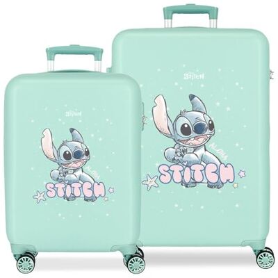 Disney Lovely Stitch Kofferset, Blau, 55/65 cm, starr, 5,6 kg, seitlicher Kombinationsverschluss, ABS, 5,6 kg, 91 l, Handgepäck, blau, Talla única, Koffer-Set Disney Lovely Stitch Kofferset, Blau, 55/65 cm, starr, 5,6 kg, seitlicher Kombinationsverschluss, ABS, 5,6 kg, 91 l, Handgepäck, blau, Talla única, Koffer-Set