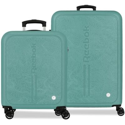 Reebok Madison Kofferset Türkisgrün 46x65x25 cm, starres ABS-integriertes Kombinationsschloss 93L 6.6kg mit 4 Doppelrädern, Handgepäck von Joumma Bags Reebok Madison Kofferset Türkisgrün 46x65x25 cm, starres ABS-integriertes Kombinationsschloss 93L 6.6kg mit 4 Doppelrädern, Handgepäck von Joumma Bags