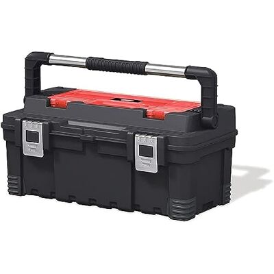 Keter Werkzeugkasten, tragbarer Koffer, 55,8 cm, Schwarz/Rot Keter Werkzeugkasten, tragbarer Koffer, 55,8 cm, Schwarz/Rot