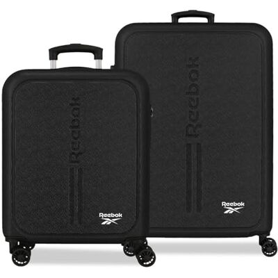Reebok Boston Kofferset schwarz 46x65x25 cm, starres ABS-Kombinationsschloss, integriertes 56L 6.6 kg, 4 Doppelräder, Handgepäck Reebok Boston Kofferset schwarz 46x65x25 cm, starres ABS-Kombinationsschloss, integriertes 56L 6.6 kg, 4 Doppelräder, Handgepäck