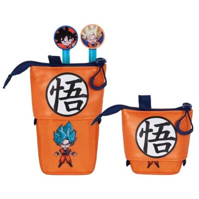 KARACTERMANIA Dragon Ball Super-Cute Federmäppchen + 2 Radierbare Gelstifte, Orange, 11,5 x 17 cm KARACTERMANIA Dragon Ball Super-Cute Federmäppchen + 2 Radierbare Gelstifte, Orange, 11,5 x 17 cm