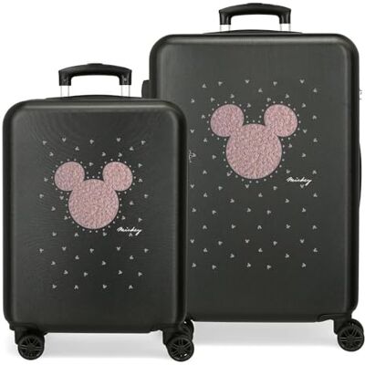 Disney Mickey-Studs Kofferset, Schwarz, 55/65 cm, starr, ABS, seitlicher Kombinationsverschluss, 91 l, 6 kg, 4 Doppelräder, Handgepäck, Schwarz, Koffer Set Disney Mickey-Studs Kofferset, Schwarz, 55/65 cm, starr, ABS, seitlicher Kombinationsverschluss, 91 l, 6 kg, 4 Doppelräder, Handgepäck, Schwarz, Koffer Set