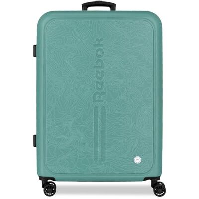 Reebok Madison Mittelgroßer Koffer, Türkisgrün, 46 x 65 x 25 cm, starres ABS-Kombinationsschloss, integriert, 56L 4kg, 4 Doppelrollen, von Joumma Bags Reebok Madison Mittelgroßer Koffer, Türkisgrün, 46 x 65 x 25 cm, starres ABS-Kombinationsschloss, integriert, 56L 4kg, 4 Doppelrollen, von Joumma Bags