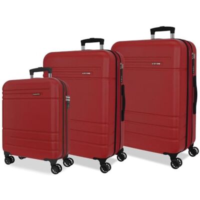 MOVOM Joumma Galaxy Kofferset Rot 55/68/ 78 cm Starres ABS-integriertes Kombinationsvorhängeschloss 221L 11.4kg 4 Doppelräder ausziehbares Handgepäck MOVOM Joumma Galaxy Kofferset Rot 55/68/ 78 cm Starres ABS-integriertes Kombinationsvorhängeschloss 221L 11.4kg 4 Doppelräder ausziehbares Handgepäck
