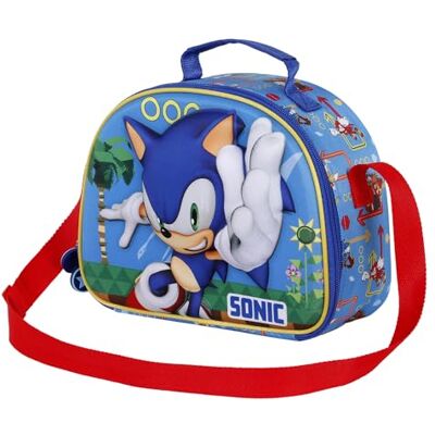 KARACTERMANIA Sonic The Hedgehog SEGA Faster-3D Frühstückstasche, Blau, 25,5 x 20 cm KARACTERMANIA Sonic The Hedgehog SEGA Faster-3D Frühstückstasche, Blau, 25,5 x 20 cm