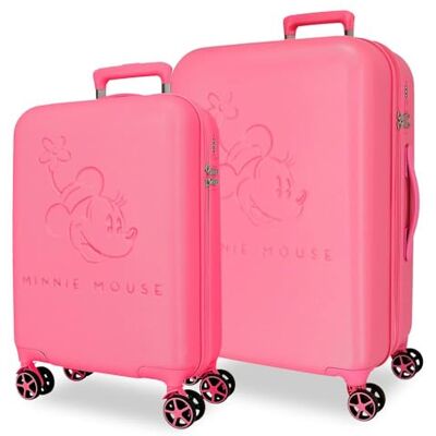 Disney Joumma Traveling with Minnie Suitcase Set Fuchsia 44x65x26 cm, starres ABS-Kombinationsschloss, integriertes 95L 5.8kg, 4 Doppelrollen, Handgepäck Disney Joumma Traveling with Minnie Suitcase Set Fuchsia 44x65x26 cm, starres ABS-Kombinationsschloss, integriertes 95L 5.8kg, 4 Doppelrollen, Handgepäck