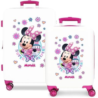 Disney Joumma Minnie-Koffer-Set, Weiß, 55/65 cm, starr, 6 kg, seitlicher Kombinationsverschluss, ABS, 6 kg, 91 l, Handgepäck, weiß, Talla única, Koffer-Set Disney Joumma Minnie-Koffer-Set, Weiß, 55/65 cm, starr, 6 kg, seitlicher Kombinationsverschluss, ABS, 6 kg, 91 l, Handgepäck, weiß, Talla única, Koffer-Set