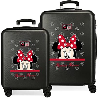 Disney My Pretty Bow Kofferset Schwarz 55/68 cm Hartschale ABS seitlicher Zahlenschloss 104L 2,66 kg 4 Doppelrollen Handgepäck Disney My Pretty Bow Kofferset Schwarz 55/68 cm Hartschale ABS seitlicher Zahlenschloss 104L 2,66 kg 4 Doppelrollen Handgepäck