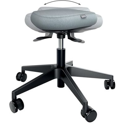 Leitz Ergo Active Höhenverstellbarer Sitzhocker (47–60 cm) mit Rollen, Bürohocker mit Sitzpolster, Ergonomischer Drehhocker für Zuhause, Büro, Freizeit und Hobby, Ergo-Serie, Schwarz, 65770095 Leitz Ergo Active Höhenverstellbarer Sitzhocker (47–60 cm) mit Rollen, Bürohocker mit Sitzpolster, Ergonomischer Drehhocker für Zuhause, Büro, Freizeit und Hobby, Ergo-Serie, Schwarz, 65770095