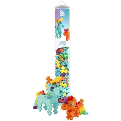 Plus-Plus 4372 Regenbogen Einhörner, Bausteinset für Kinder, 100 Teile Konstruktionsspielzeug, Baustein-Set für 2D und 3D Figuren, für Kinder ab 5 Jahren, Tube Plus-Plus 4372 Regenbogen Einhörner, Bausteinset für Kinder, 100 Teile Konstruktionsspielzeug, Baustein-Set für 2D und 3D Figuren, für Kinder ab 5 Jahren, Tube