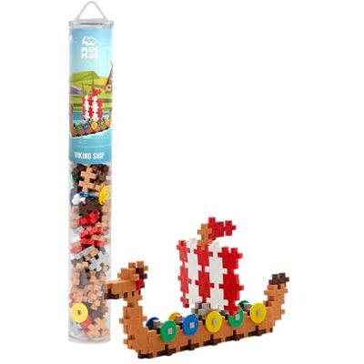 Plus-Plus 4312 Wikingerschiff, Kreativ-Bausteine Tube, 100 Teile Konstruktionsspielzeug, Baustein-Set für 2D und 3D Figuren, für Kinder ab 5 Jahren Plus-Plus 4312 Wikingerschiff, Kreativ-Bausteine Tube, 100 Teile Konstruktionsspielzeug, Baustein-Set für 2D und 3D Figuren, für Kinder ab 5 Jahren