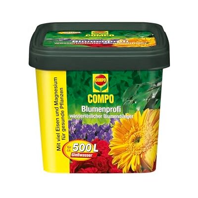 Compo Blumenprofi, 1,2 kg, wasserlöslicher Langzeit-Blumendünger Hochwertiger Dünger für alle Blühpflanzen, fördert reiche und lang anhaltende Blütenbildung im Garten Compo Blumenprofi, 1,2 kg, wasserlöslicher Langzeit-Blumendünger Hochwertiger Dünger für alle Blühpflanzen, fördert reiche und lang anhaltende Blütenbildung im Garten