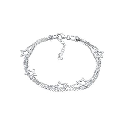 Elli Damen Schmuck Armband Strangarmband 3-Lagig Sterne Astro Trend Himmel Blogger Silber 925 Länge 18 cm Elli Damen Schmuck Armband Strangarmband 3-Lagig Sterne Astro Trend Himmel Blogger Silber 925 Länge 18 cm