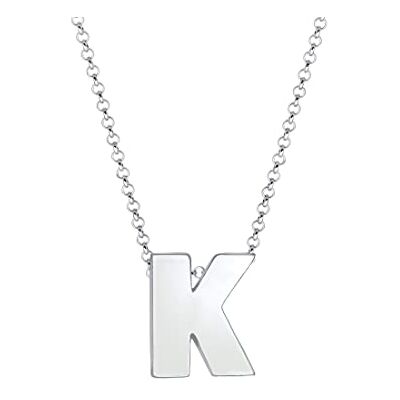 Elli Halskette Silber 925 Buchstabe K Anhänger Kette Damen Schmuck Geschenke für Frauen Mädchen Mama Freundin, Letter Silberkette Länge 45 cm Elli Halskette Silber 925 Buchstabe K Anhänger Kette Damen Schmuck Geschenke für Frauen Mädchen Mama Freundin, Letter Silberkette Länge 45 cm