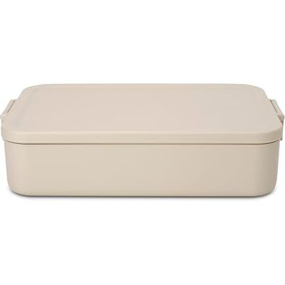 Brabantia Make & Take Lunchbox (2 l), Brotdose mit Fächern für getrennte Aufbewahrung, Brotdose mit Clip-Deckel, spülmaschinen- und mikrowellenfest, Soft Beige, 25,5 × 16,7 × 6,2 cm Brabantia Make & Take Lunchbox (2 l), Brotdose mit Fächern für getrennte Aufbewahrung, Brotdose mit Clip-Deckel, spülmaschinen- und mikrowellenfest, Soft Beige, 25,5 × 16,7 × 6,2 cm
